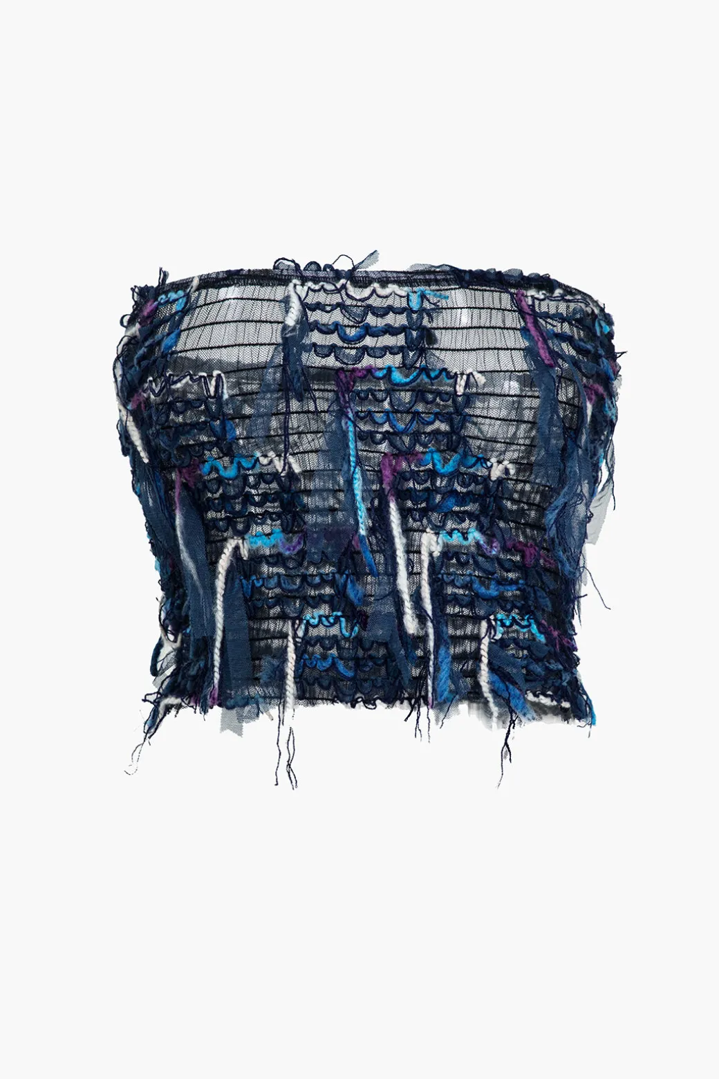 Fringe Mesh Tube Top