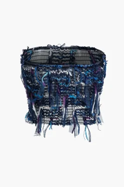 Fringe Mesh Tube Top