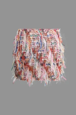 Fringe Mini Skirt