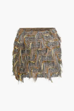 Fringe Mini Skirt
