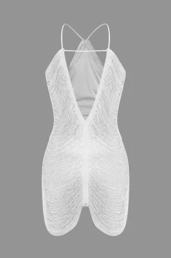 Fringe V-neck Mini Dress