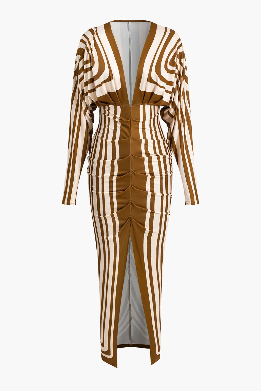 Geometric Print V-Neck Maxi Dress