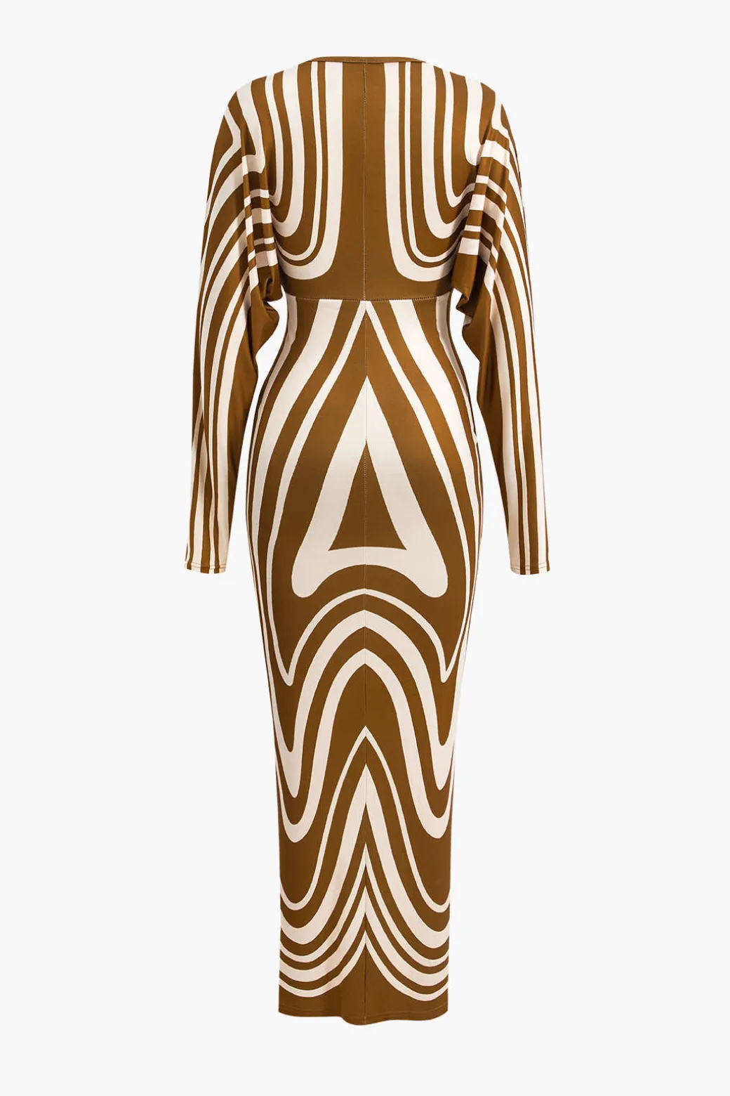 Geometric Print V-Neck Maxi Dress