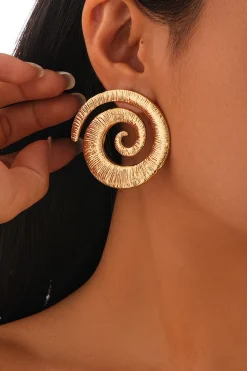 Geometric Spiral Pattern Earrings