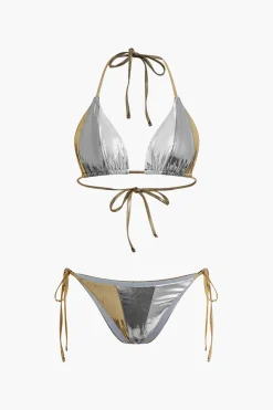 Glimmering Metallic Bikini Set