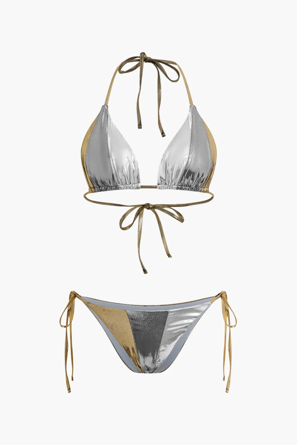 Glimmering Metallic Bikini Set