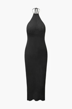 Halter Knit Backless Cover-up Dress