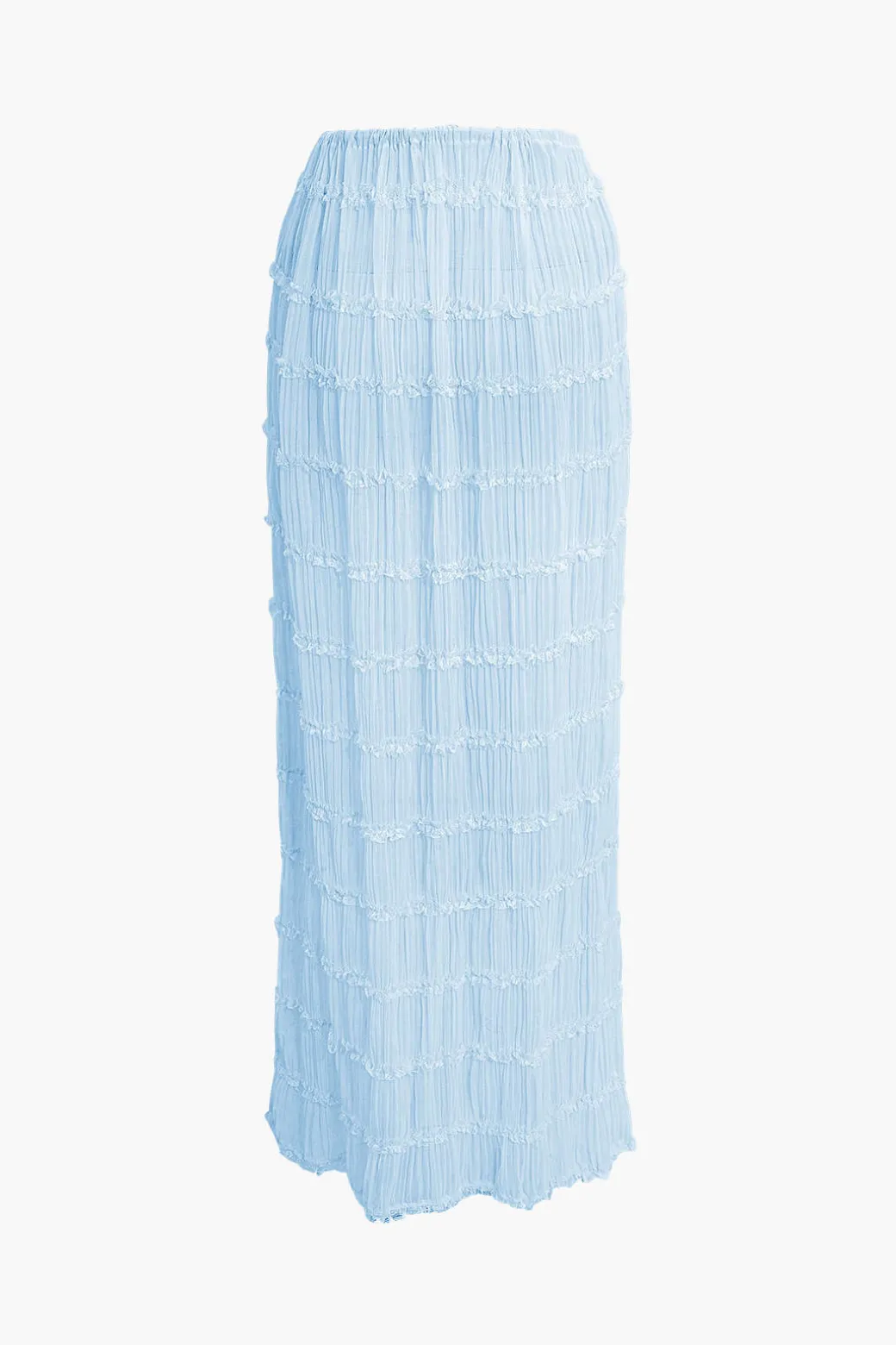 Halter Neck Tie Ruched Backless Ruffle Skirt Set