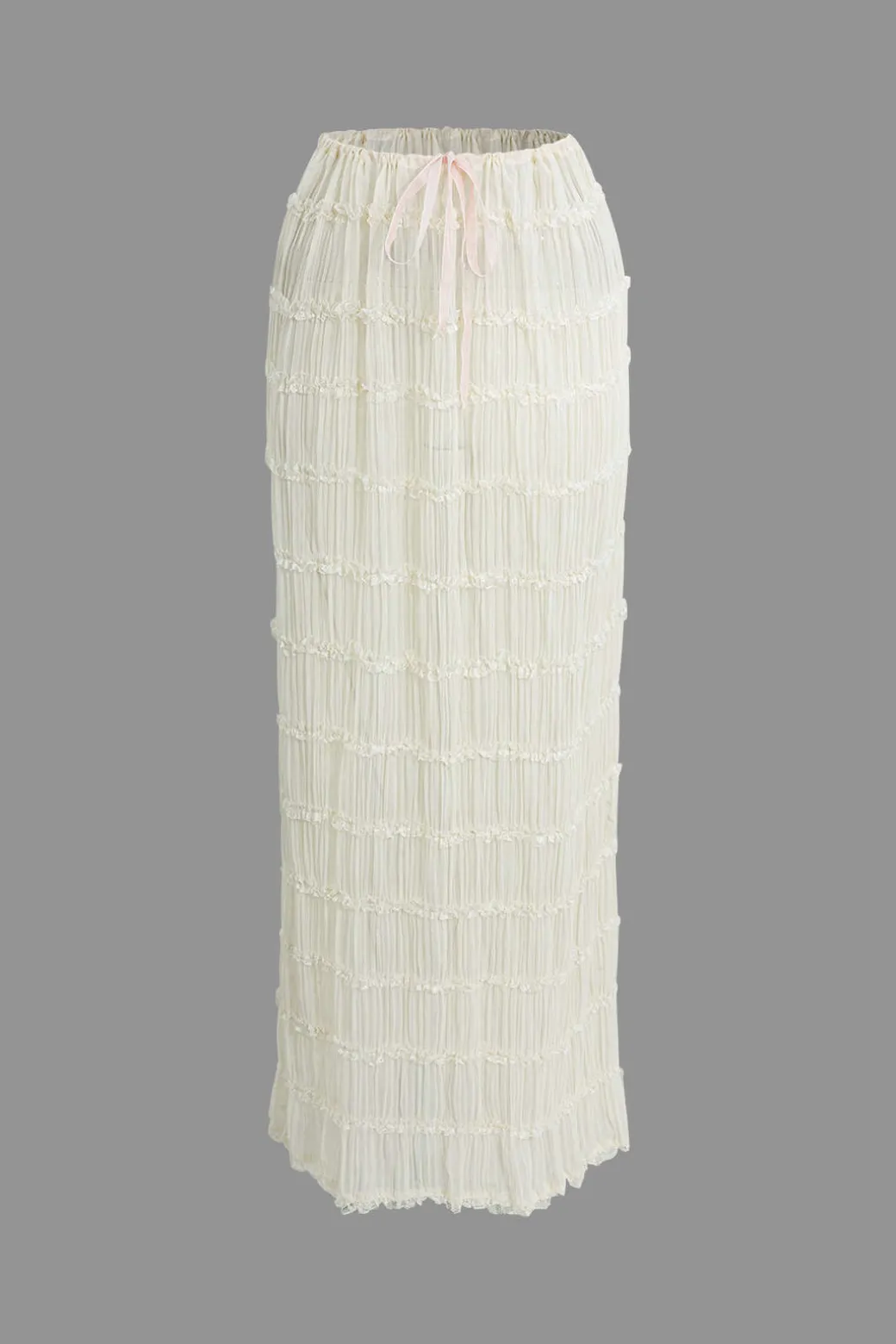 Halter Neck Tie Ruched Backless Ruffle Skirt Set