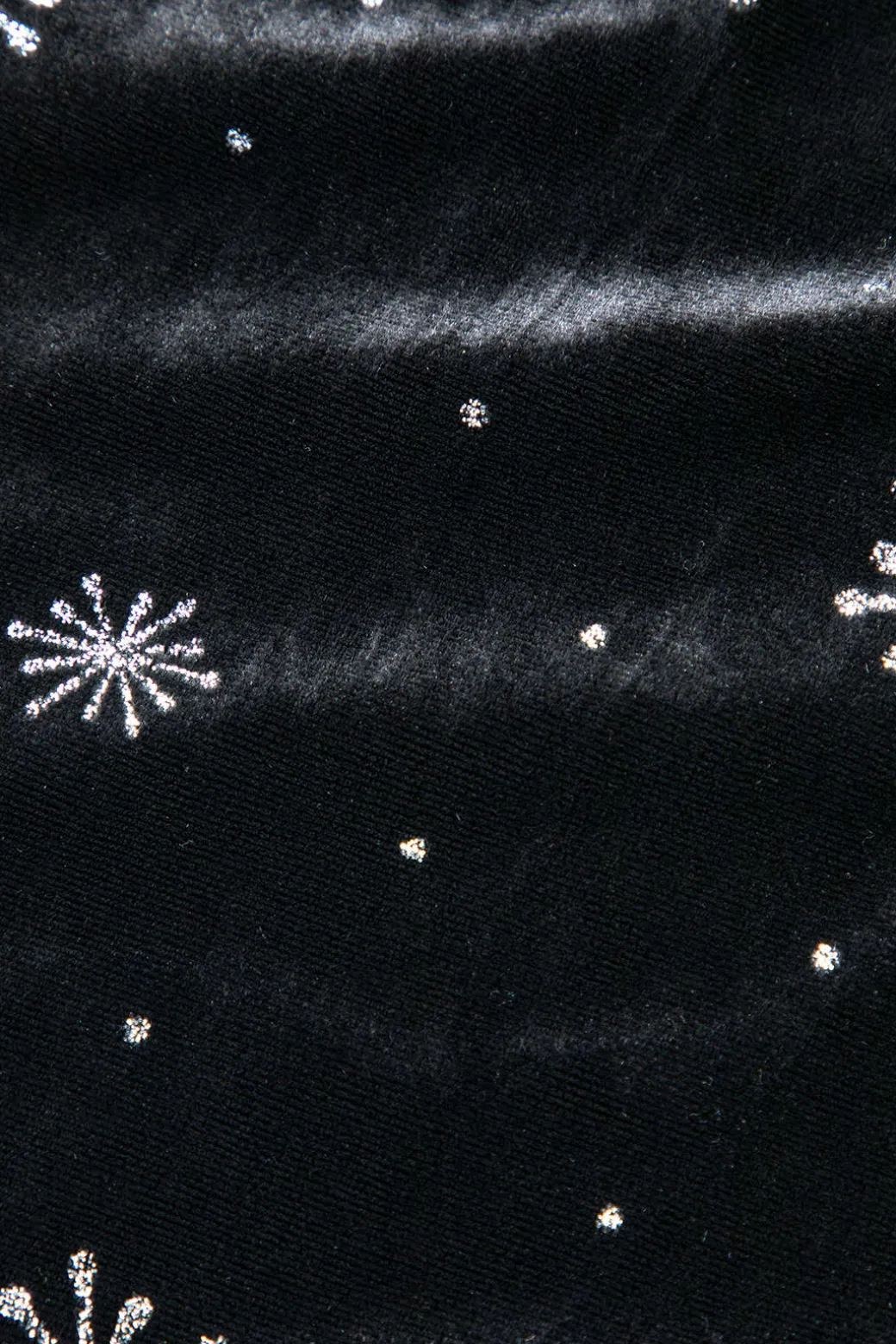 High Waist Velvet Snowflake Pattern Straight Leg Pants