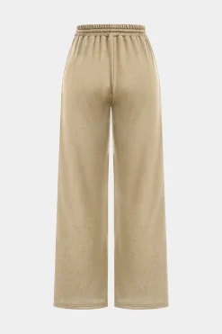 Hooded Ruched Cropped Top And Drawstring Straight Leg Pants Set