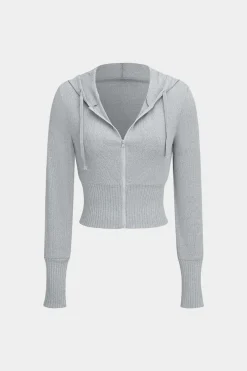 Hooded Zipper Top And Trousers Set