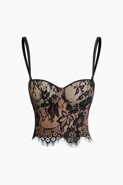 Hook And Eye Lace Bustier Cami Top