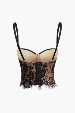 Hook And Eye Lace Bustier Cami Top
