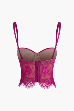Hook And Eye Lace Bustier Cami Top