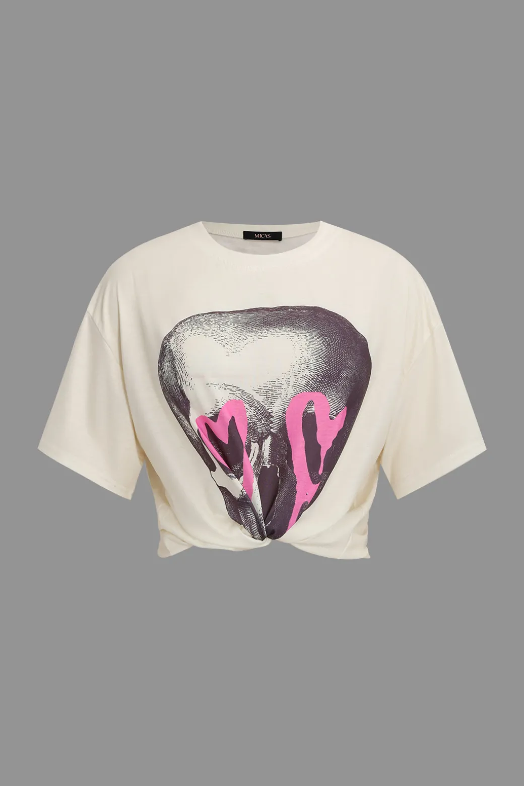 Illusion Pattern Print Round Neck T-Shirt