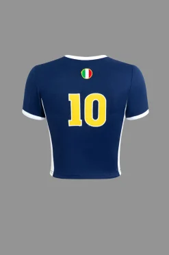 Italia Letter Embroidery T-shirt
