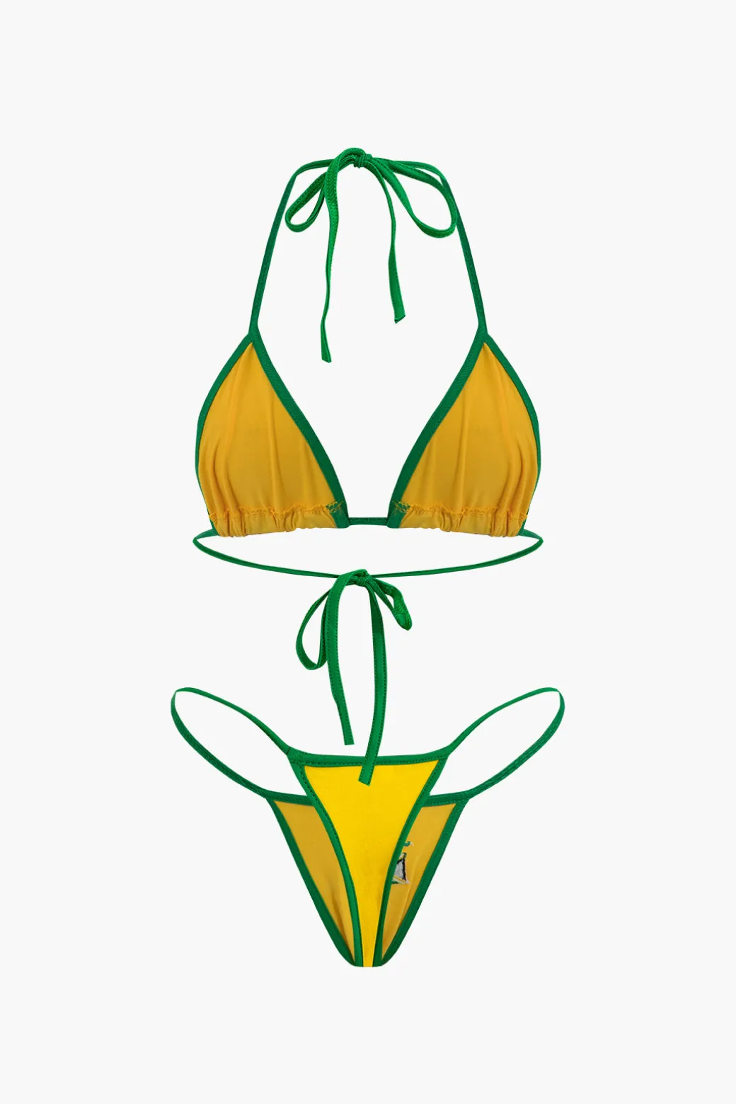 JAMAICA Embroidered Contrast Bikini Set