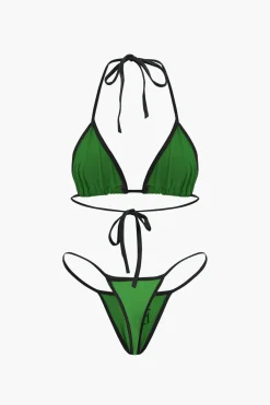 JAMAICA Embroidered Contrast Bikini Set