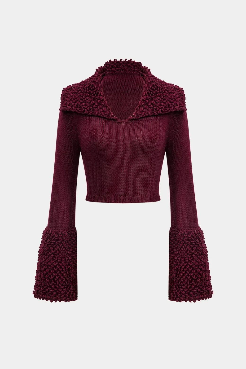Knit Bell Sleeve Top And Mini Skirt Set