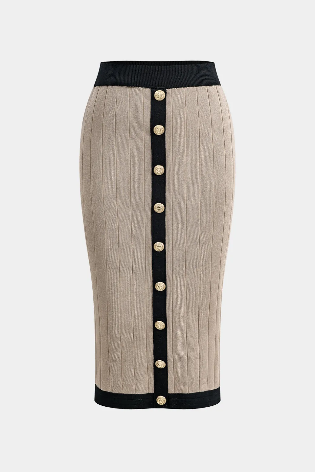 Knit Button Cardigan And Skirt Set