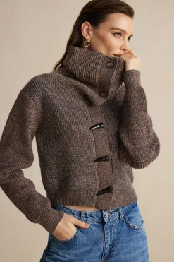 Knit Button Long-Sleeve Cardigan
