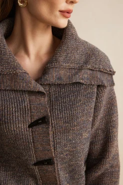Knit Button Long-Sleeve Cardigan