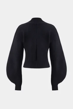 Knit Button Patchwork Long-Sleeve Top