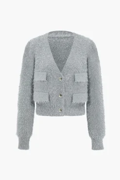 Knit Button Pocket Sweater Cardigan