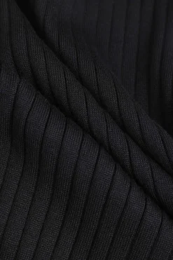 Knit Button Round Neck Long Sleeve Dress