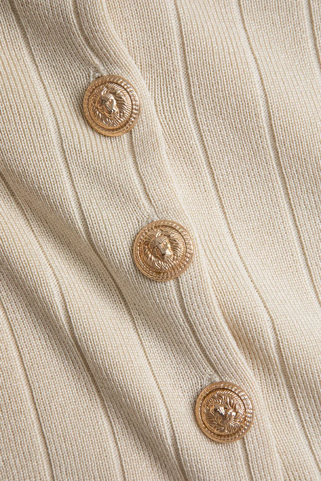 Knit Button Vest And Cardigan And Skirt Set
