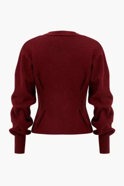 Knit Button V-neck Cardigan