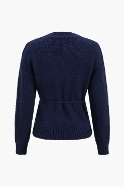Knit Button V-neck Cardigan