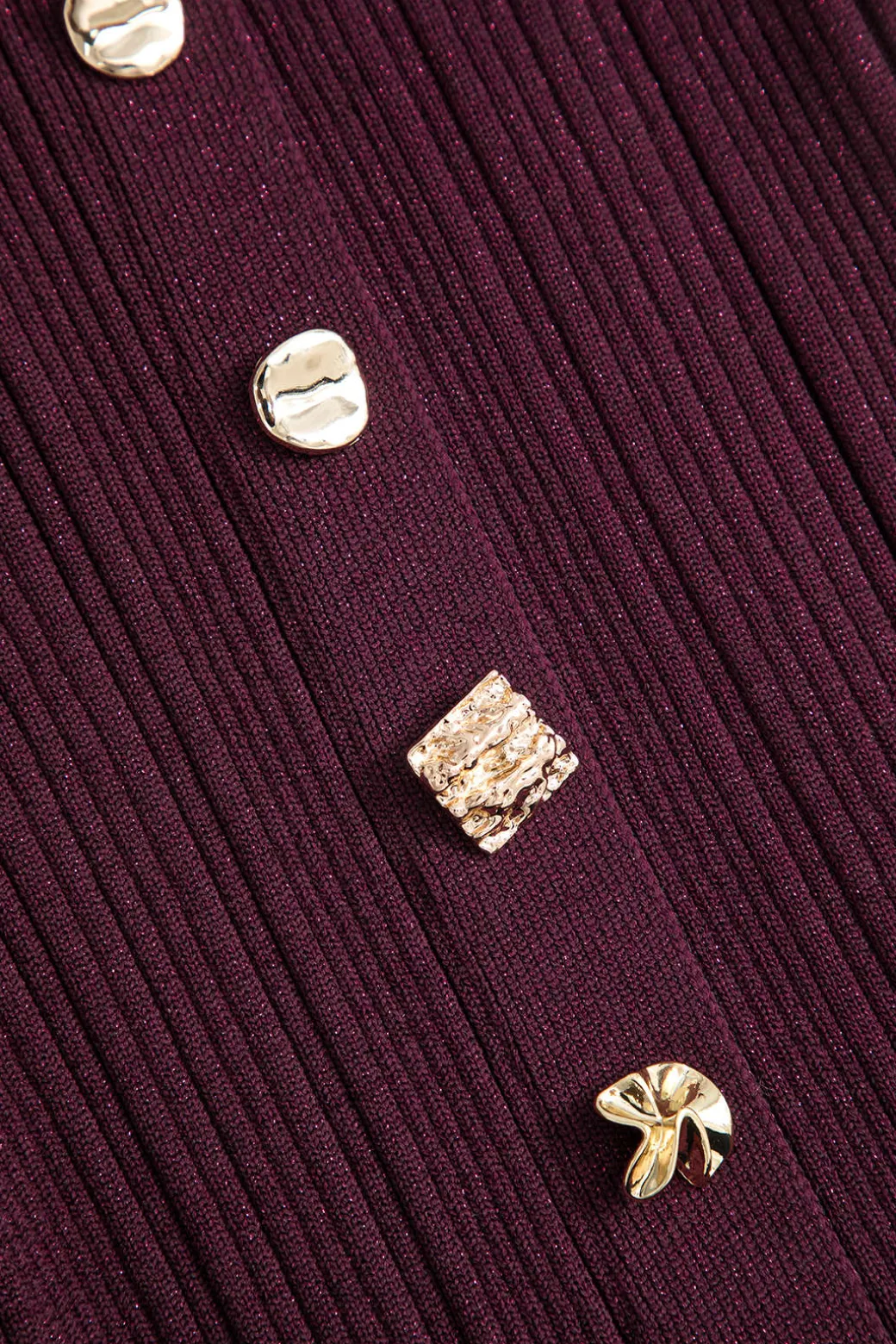 Knit Button V-Neck Dress