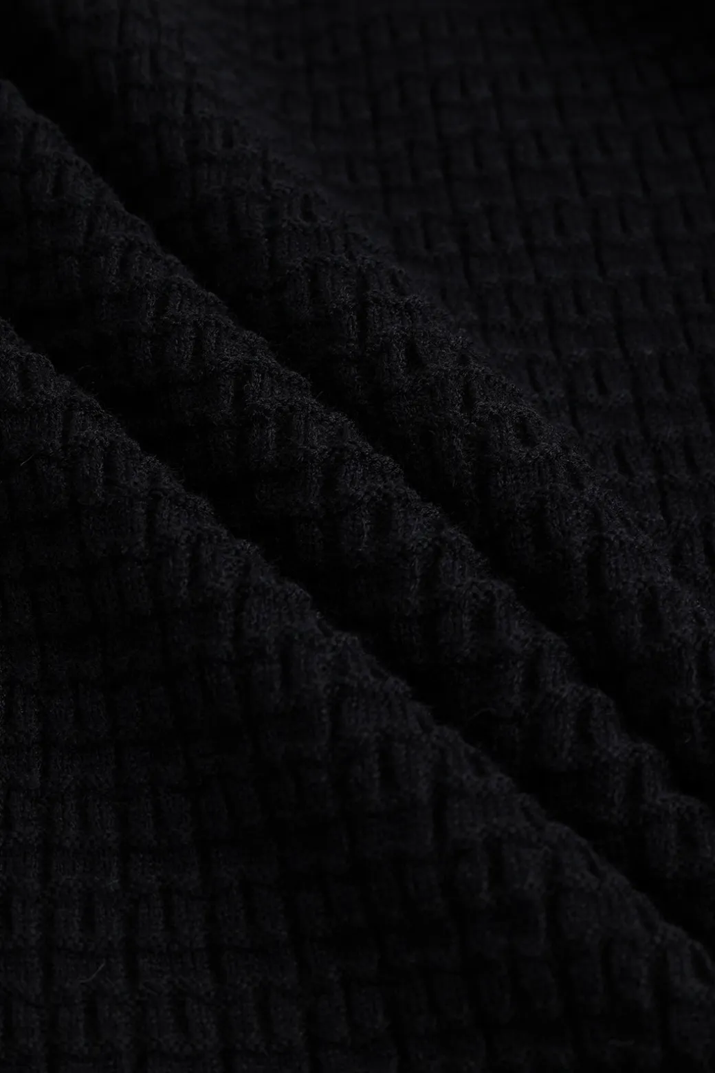 Knit Chain Button Long Sleeve Dress