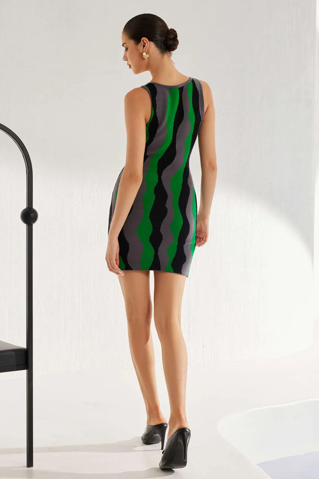 Knit Color Block Mini Dress
