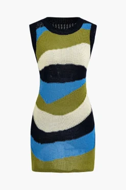 Knit Contrast Tank Mini Dress