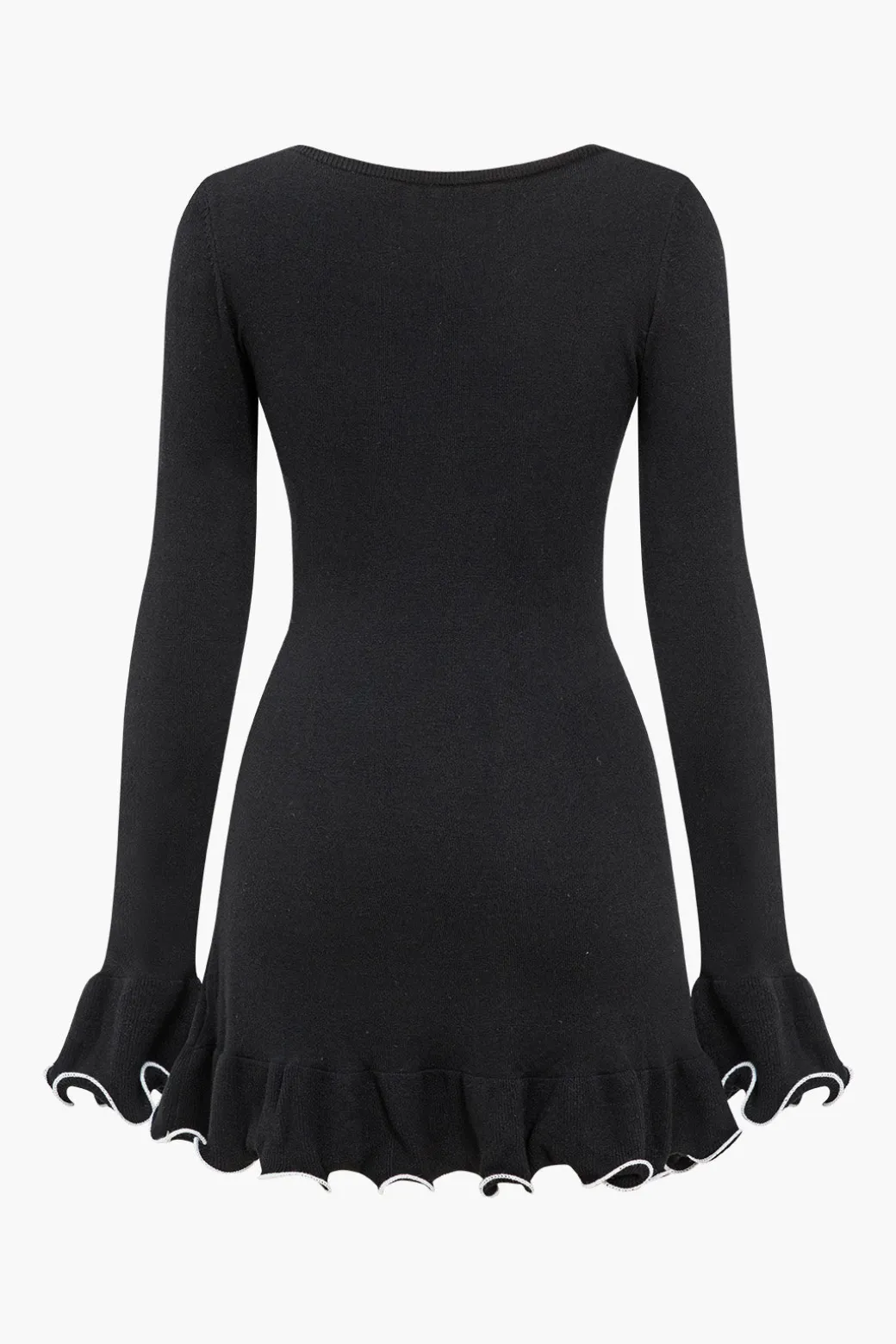 Knit Contrast Whipstitching Dress