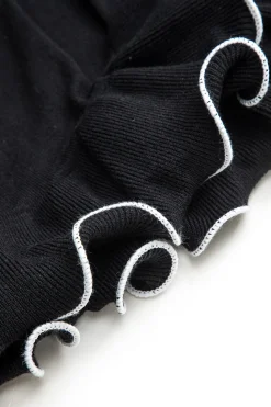 Knit Contrast Whipstitching Dress