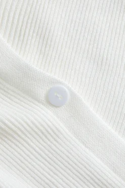 Knit Crossed Asymmetrical Short-Sleeve Top