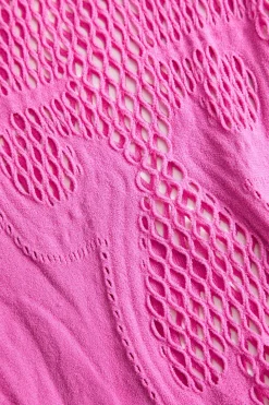 Knit Cut Out Sheer Short Sleeve Dress