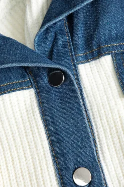 Knit Denim Patchwork Cardigan
