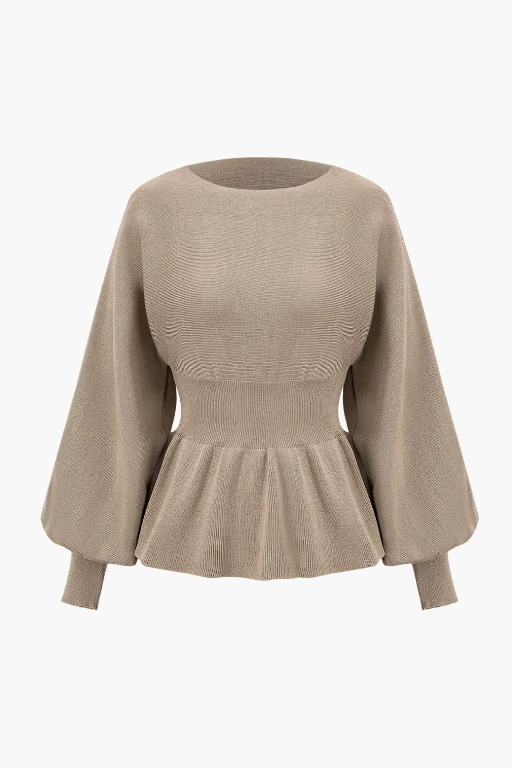 Knit Gigot Sleeve And Skirt Set