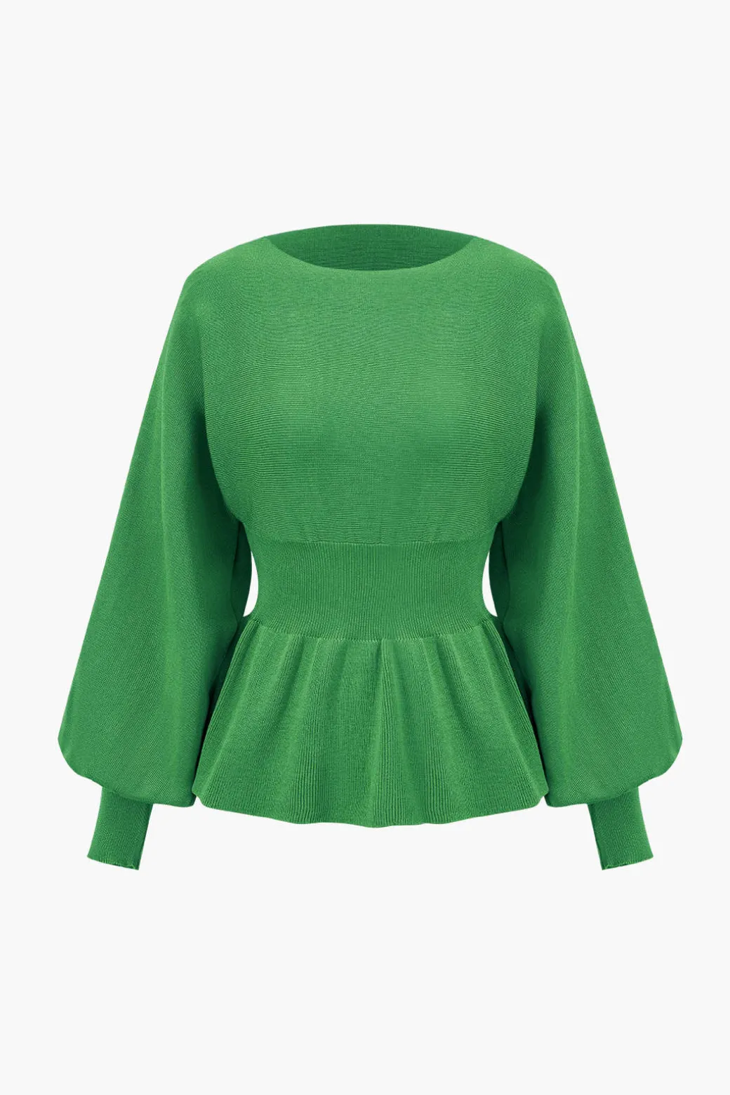 Knit Gigot Sleeve And Skirt Set