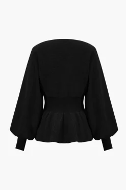 Knit Gigot Sleeve And Skirt Set