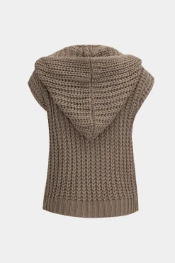 Knit Hooded Short Sleeve Cardigan