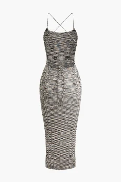 Knit Intertwine Tie Midi Dress