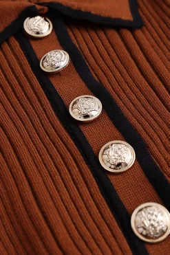 Knit Long Sleeve Button Dress
