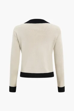 Knit Metallic Button Pocket Top And Pants Set