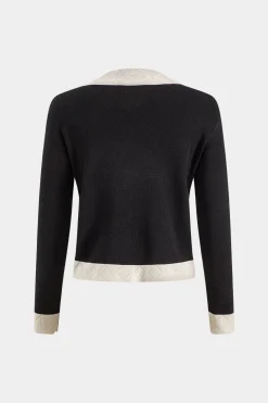 Knit Metallic Button Pocket Top And Pants Set